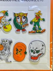 Puffy Halloween Stickers Vintage Made In Taiwan Witch Pumpkin Skull Cat