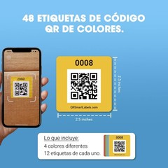 SmartLabels – Etiquetas QR en Español | Paquete de 48 | Multicolor | Calcoman…