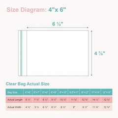 Acid-Free Picture Sleeves 100Pack Crystal Clear Storage Bags for 4×6 Art Prin…