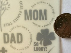 SILVER WE ARE FAMILY Rub-On Transfers(4.5”x7-3/4”)Mom•Dad •Legacy•Card Making•