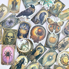 Halloween Fantasy Stickers Scrapbooking Junk Journal Collage Cards