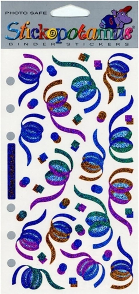 Confetti, birthday & celebration, scrapbook stickers 4″ x 7″ – Sticko SPMT17