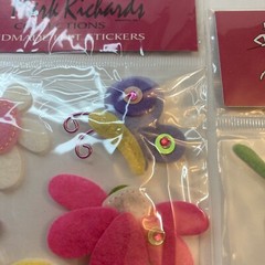 Scrapbook Embellishments Felt Stickers Flowers Pig Sheep Dimensional