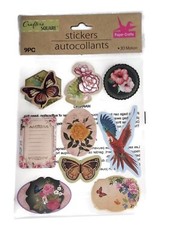 3 VINTAGE LOOKING Crafter’s Square 3D Scrapbook Craft Sticker Lot SALE