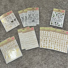 Crafter’s Square Rub-On Transfers Lot of 14 Gold Foil Alphabet Succulent Crafts