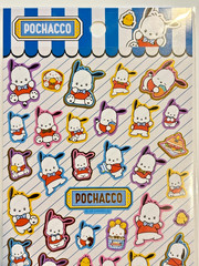 Sanrio Pochacco Diner Gold Foil Sticker Sheet Japan Exclusive Kawaii Dog Deco