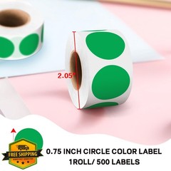 WANSTE 500pcs 3/4″ Green Dot Stickers Color Coding Labels