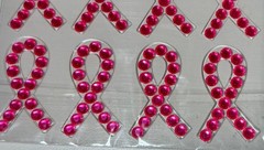 32 BREAST CANCER Pink Gem Stickers – Scrapbooking Cardmaking Crafts