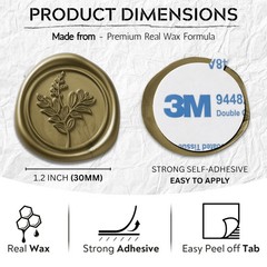 Wax Seal Stickers (60 Pcs, 3 Designs in 1 Pack) Premium Envelope Seal Sticker…
