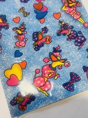 Vintage Lisa Frank ticker Sheet *1 Sticker Missing* Poodle Dog Hearts Bows BIN72