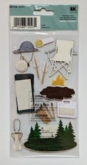 RARE Jolee’s Camp Camping Tent Fire Chair Sleeping Bag Scrapbooking Stickers
