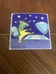 Vintage SmileMakers Cartoon Alien Spaceship Sticker Mod 2.5” Inches