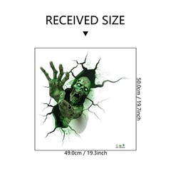 3D Floor Wall Stickers Scary Ghost Halloween Removable Scary Interior Decoration