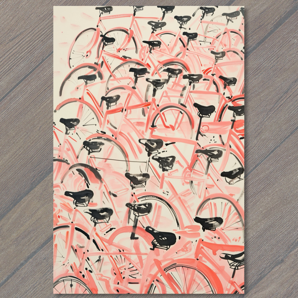 STICKER Bicycle Collage Riding Bikes Funny Cute Strange Wheels Fun Cute Art