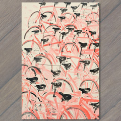 STICKER Bicycle Collage Riding Bikes Funny Cute Strange Wheels Fun Cute Art
