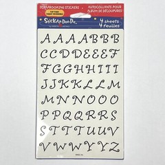NEW Stickety Doo Da Crafts Stickers Black Alphabet Letters 4 Sheets 2 Designs