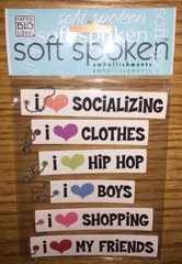 Soft Spoken I Love Boys Shopping Hip Hop Clothes My Friends Socializing Stickers