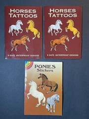 Ponies Stickers & Horses Tattoos 2003 by John Green Dover Lot of 3 NOS