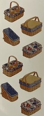 WICKER BASKET Stickers(8pc) Village Press•Fruit•Household •Picnic•Home•Organizer