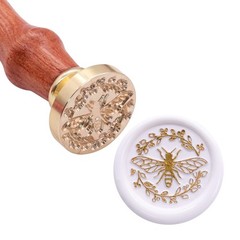SWANGSA Bee with Wreath Wax Seal Stamp, Vintage Brass Head Sealing Stamp, Gre…