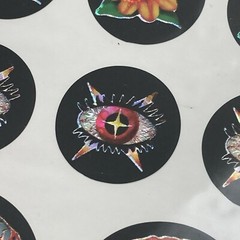 Vintage Twin Seven Prismatic Halloween Stickers Scary Eyes Two Packs 1990s 1980s
