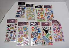 Lot of 9 Packages of Sticko Stickers, NIP, Boys Toys, Lady Bugs, Garden Party +
