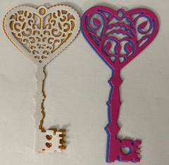 HEART FILIGREE KEY Die-Cu(4pc)Steampunk•Skeleton Key•Lock •Victorian•Decorative