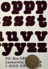 DEEP PLUM 3/4” ALPHABET Stickers(2 sheet)Making Memories •Letters•Numbers•Words•