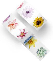 500 Pcs Flower Stickers Colorful Floral Paper Decals for Kids Spring Summer Roll