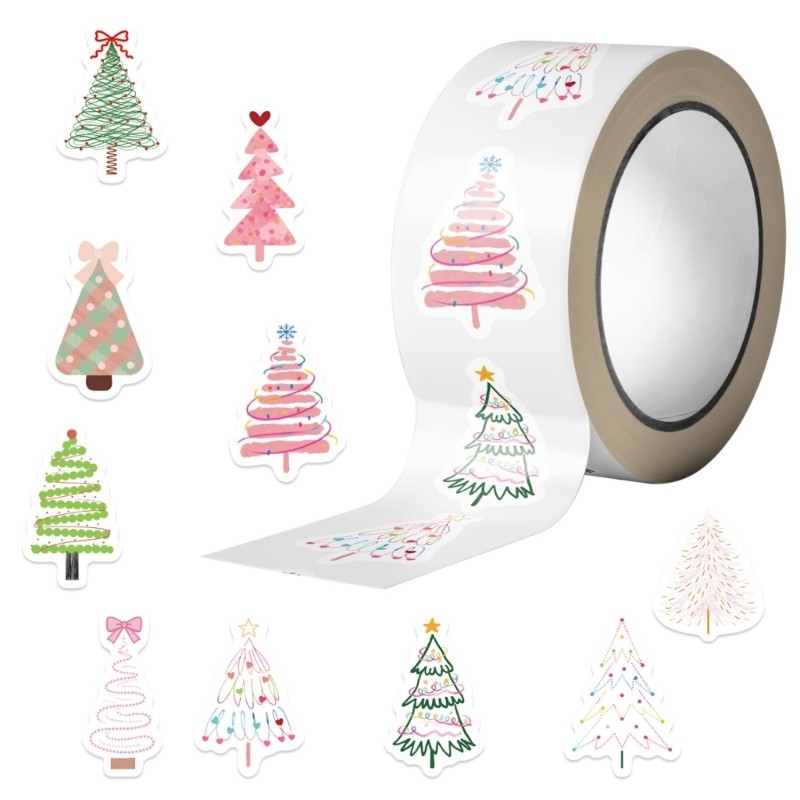 500sheets Cartoon Christmas Tree Stickers Adhesive Tablet Laptop Phone Sticker
