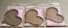 LOT Susan Lenart Kazmer Art Mechanique Heart Bezel ICE Resin Bronze Set of 3