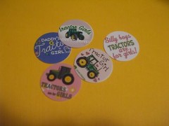 Pre Cut One Inch TRACTOR GIRL Bottle Cap Images! FREE SHIP