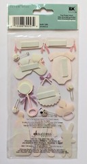 Jolee’s Baby Girl Scrapbooking Stickers Clothes Bib Rattle Bottle Bunny Pacifier