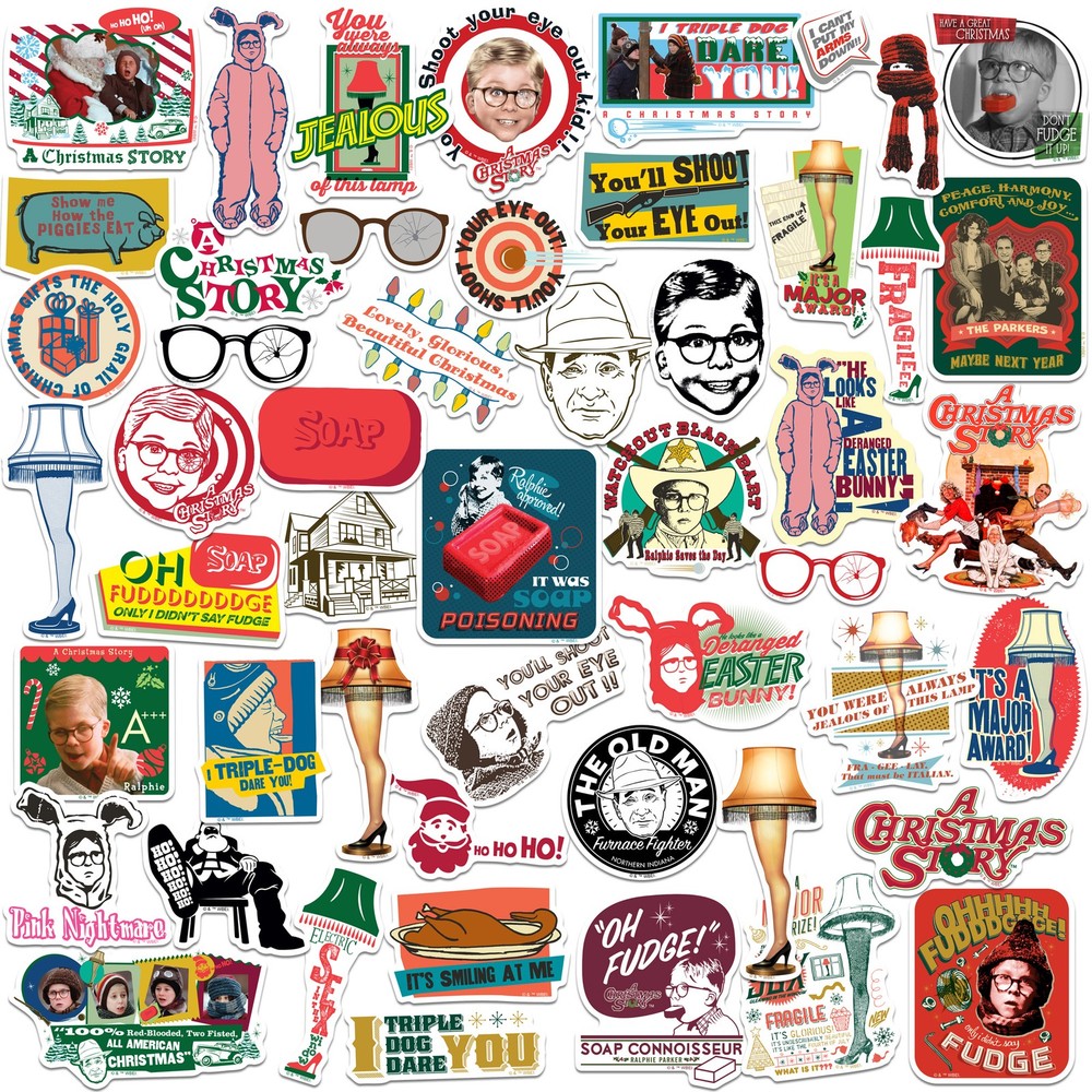 A CHRISTMAS STORY DIE CUT VINYL 50 CT STICKER PACK