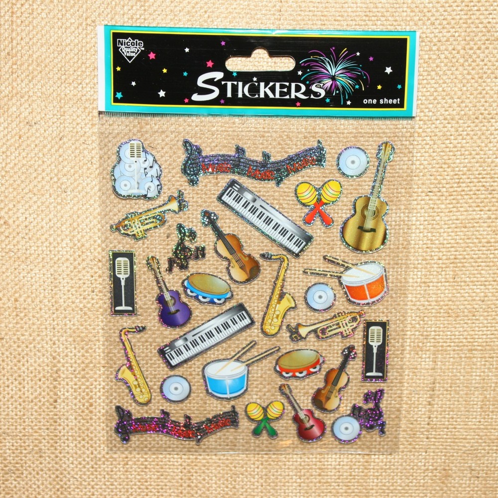 Nicole Industries MUSICAL INSTRUMENTS Prismatic Sparkle Stickers