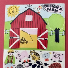 Vintage 1983 Sandylion Design A Farm Maxi Activity Sticker Sheet