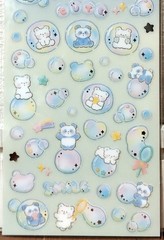 GAIA Fluffy World Soap Bubble Sticker Cute Animal Panda Bear Kids MADE IN JAPAN