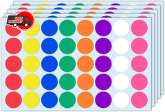 1000 Pack, 1 inch – Colored Round Circle Dot Stickers, Garage Yard Sale Price St