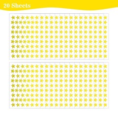 1080 PCS Gold Star Stickers, Foil Metallic Reward Stickers, 20 Sheets