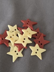 Vintage JHB International Primitive Star Buttons Americana Country Craft 15pc…