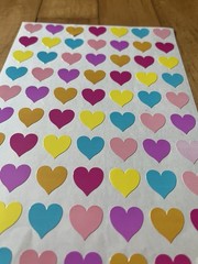 Vtg Mini Heart Stickers, Multi Colored, 1990s, Valentines, Love, Retro, Rare