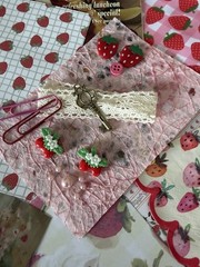 70 Pc Vintage Strawberry Junk Journal Kit Ephemera Recipe Tags Papers CottageCor