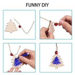 86 Pieces Unfinished Christmas Wooden Ornaments Set, 40 Pieces Natural Wood S…