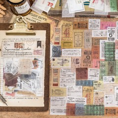 100Pcs Vintage Washi Stickers Flowers Tickets Collage Junk Journals Planner DIY