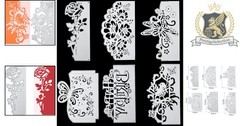 Versatile 6 Pcs Cutting Die Set with Elegant Designs for DIY Card Creations