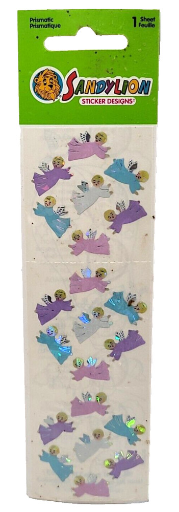 Sandylion Prismatic Stickers Angels Rare HTF 1 Sheet New Sealed Holiday Xmas VTG