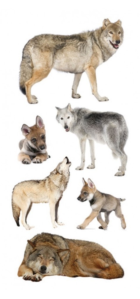 Scrapbooking Crafts Stickers Paper House Wolves Wolf Cubs Repeats Grey Slim