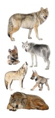 Scrapbooking Crafts Stickers Paper House Wolves Wolf Cubs Repeats Grey Slim