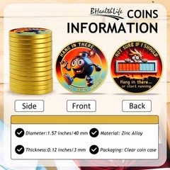 5 PCS Funny Motivational Challenge Coins – Hang in There It Gets Worse Humoro…