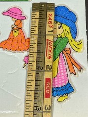 Vintage 1970s 1980s Puffy Stickers Prairie Girls in Bonnets Hats Flowers Boho